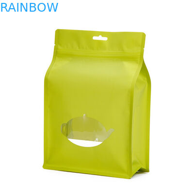 Kantong kertas kraft teh kemasan berdiri kantong plastik kemasan aluminium dengan ziplock