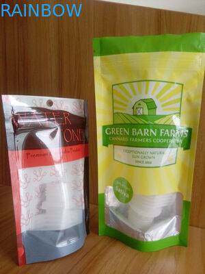 Wadah Plastik Stand Up Diisi Dengan Biji Cannabis / Noni Bags Dengan Zipper