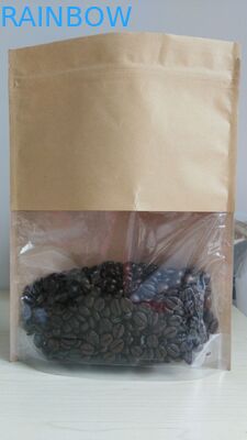 Disesuaikan kantong kertas daur ulang berdiri Brown Kraft Paper Bag OEM