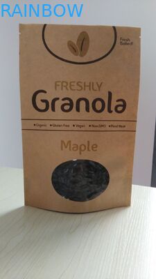 Disesuaikan kantong kertas daur ulang berdiri Brown Kraft Paper Bag OEM