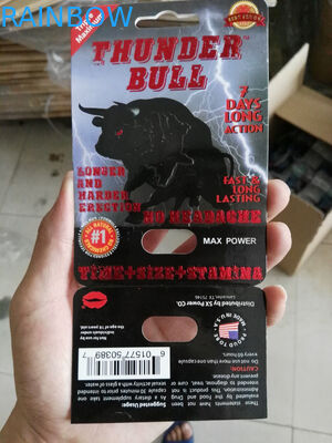 Kustom Percetakan Thunder Bull Pills Blister Kartu Kemasan Box Dengan Butterfly Hole