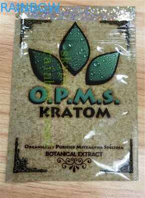 Aluminium foil tas kemasan ziplock atas untuk kapsul cannabinoids kratom / mitragyna