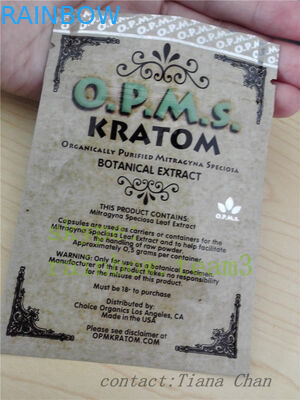 Kantong aluminium foil berdiri untuk bubuk kratom yang disempurnakan diekstraksi dari kratom