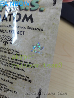 Kantong aluminium foil berdiri untuk bubuk kratom yang disempurnakan diekstraksi dari kratom