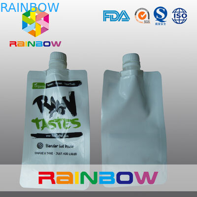 350ml 500ml 1L Foil Pouch Packaging, kebocoran prood glossy putih Spout Pouch