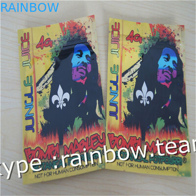 Tas dupa Herbal / tiga sisi segel ritsleting tas / tas dupa herbal kustom untuk 1g / 2g / 3g / 4g / 5g tas sachet untuk bubuk