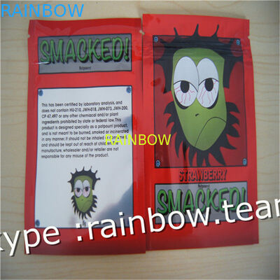 Tas dupa Herbal / tiga sisi segel ritsleting tas / tas dupa herbal kustom untuk 1g / 2g / 3g / 4g / 5g tas sachet untuk bubuk