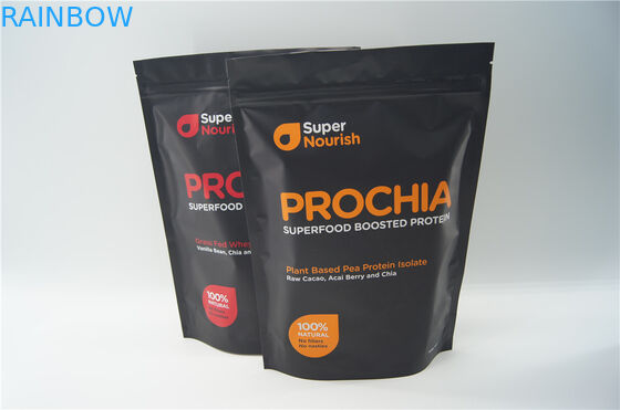 Disesuaikan 500g Tas Buhul Bawah, Protein Foil Berjajar Berdiri Ziplock Pouch