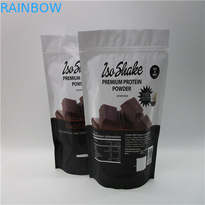 Private Label Matte Black Foil Kantung Kemasan 1KG UNTUK Kemasan Protein Powder