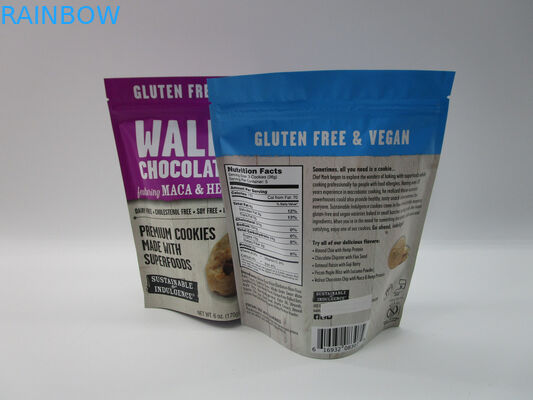 Label pribadi berdiri kantong ritsleting, kemasan makanan aluminium foil