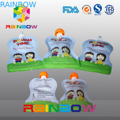 Kantong semburan ziplock transparan untuk jus buah / susu