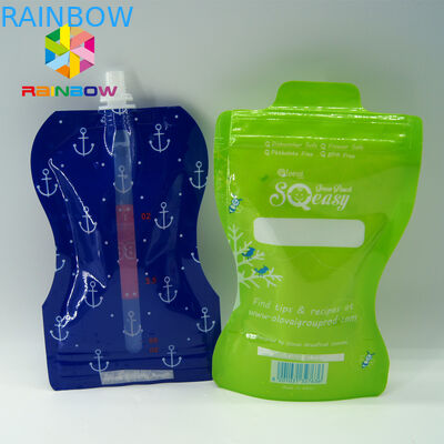 Kantong semburan ziplock transparan untuk jus buah / susu