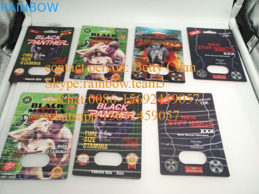 badak 7 platinum 5000 / Badak 69 35000 pria peningkatan kotak kertas pil / kemasan kartu 3D blister