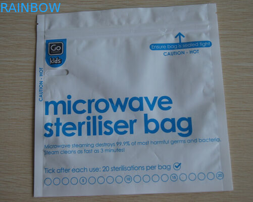 Cetak kustom grosir berdiri tas steriliser microwave ziplock