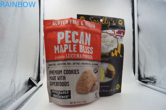 Doypack Zipper Snack Bag Packaging Untuk Biscuit, Stand Custom Stand Up Pouches