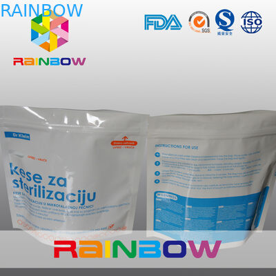 Bahan dilaminasi Standd up Microwave Steriliser Pouch Bag dengan ziplock untuk botol bayi / ritsleting sachet microwave