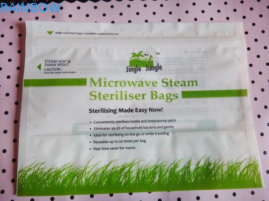 tas steriliser uap microwave suhu tinggi / ritsleting kantong microwave plastik