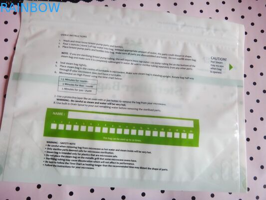 tas steriliser uap microwave suhu tinggi / ritsleting kantong microwave plastik