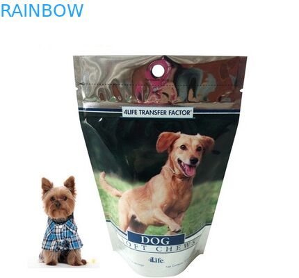 Kantong pengemasan makanan hewan peliharaan / kantong buhul sisi aluminium foil untuk kemasan kucing / makanan anjing / makanan hewan peliharaan