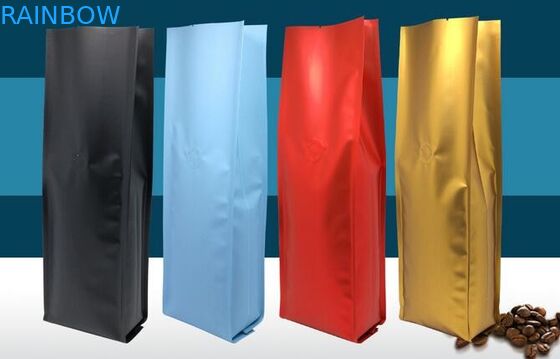 250g Kustom Dicetak Aluminium Foil Ziplock Kemasan Kantong / Doy Pack Biji Kopi Panggang