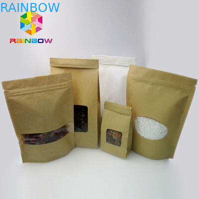 Disesuaikan Tin Tie Coffee Kantong Kertas Kraft Ditutup Kembali / 3 Side Seal Pouch