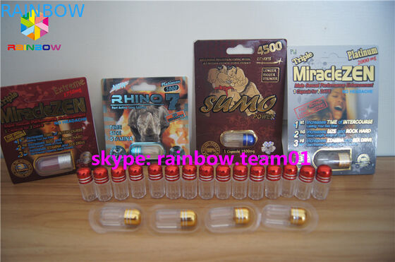 Disesuaikan Botol Pil Plastik Bullet, Botol Obat Plastik Dengan Tutup Logam