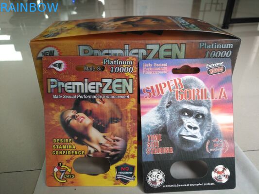 Laki-laki Enhancement Pills Batal Kertas Kemasan Blister / Bahan PP