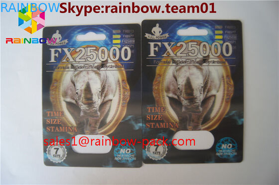 Kartu cetak 3D FX 25000 kartu 3D plastik lenticular Kustom dicetak badak V7 3D pil seks kemasan 3D kartu pil seks
