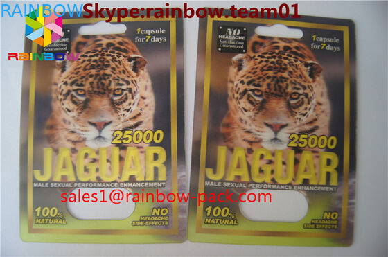 Kartu cetak 3D FX 25000 kartu 3D plastik lenticular Kustom dicetak badak V7 3D pil seks kemasan 3D kartu pil seks