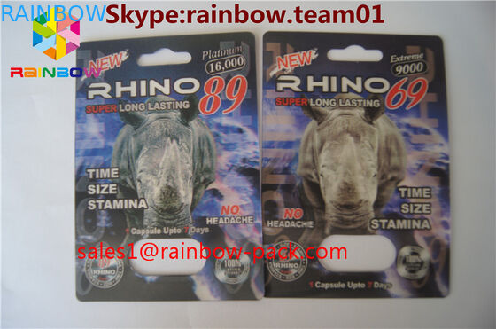 Kartu cetak 3D FX 25000 kartu 3D plastik lenticular Kustom dicetak badak V7 3D pil seks kemasan 3D kartu pil seks