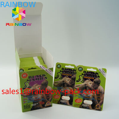 Penjualan panas kartu pencetakan 3d, Hitam mamba 3D cards3d pil seks, Kemasan kartu kertas, 3D kartu pil peningkatan seks ...