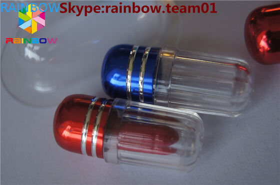 Plastik wadah kapsul pil seks botol dengan kapsul logam bentuk wadah kapsul botol pil grosir pil pil kapsul