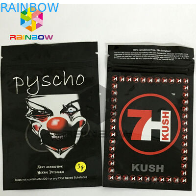 Aluminium Foil 7H Kush Herbal Incense Bag 3g 4g 6g 10g Kustom Dicetak