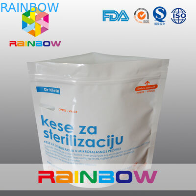 Tas Kemasan Kantong Plastik Reusable Microwave Sterilizer, Standing Up Pouch Dengan Zipper