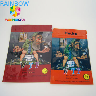 Sweet Leaf Canabis Chemical Powder tas segel panas kecil Dengan Ritsleting Dan takik takik