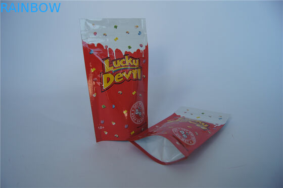 Tas Foil Plastik Disesuaikan Ditutup Kembali Stand Up Gummy Pouch / Aluminium Foil Ziplock Gummy Bag