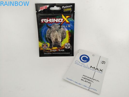 Cetak kustom mylar foil tas kantong ziplock tiga sisi disegel untuk kemasan kapsul