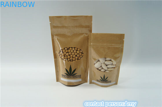 Aluminium Foil Kraft Paper Potpourri Herbal Dupa / Infus Chew Gummies Packaging Zip Lock Bags