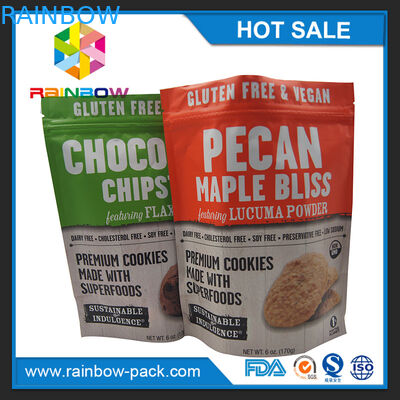 250g Aluminium Foil Matte Printing Mylar Stand up Ziplock Cookies Kemasan Kantong Tas