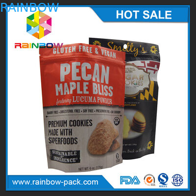 250g Aluminium Foil Matte Printing Mylar Stand up Ziplock Cookies Kemasan Kantong Tas