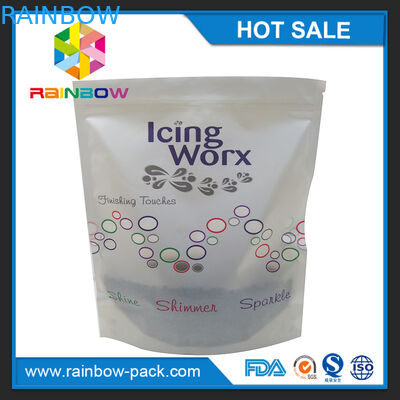 Pencetakan logo Matte Disesuaikan Stand up Ziplock Pouch dengan buhul bawah