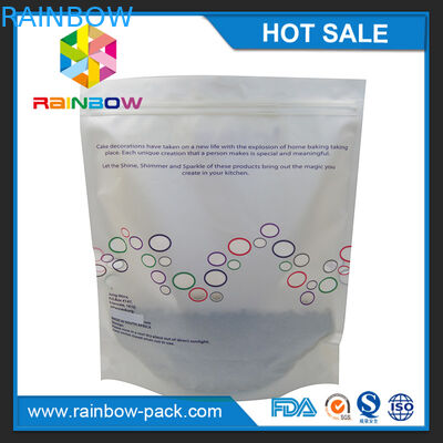 Pencetakan logo Matte Disesuaikan Stand up Ziplock Pouch dengan buhul bawah