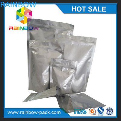 Ukuran kustom aluminium foil berdiri tas ziplock untuk penyimpanan makanan / camilan