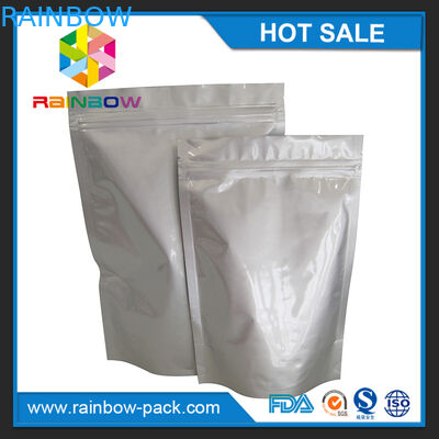 Ukuran kustom aluminium foil berdiri tas ziplock untuk penyimpanan makanan / camilan