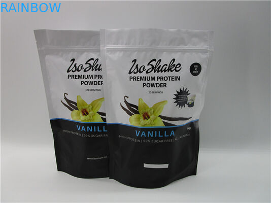 Mylar kedap udara kemasan ziplock whey protein / suplemen / susu bubuk kemasan