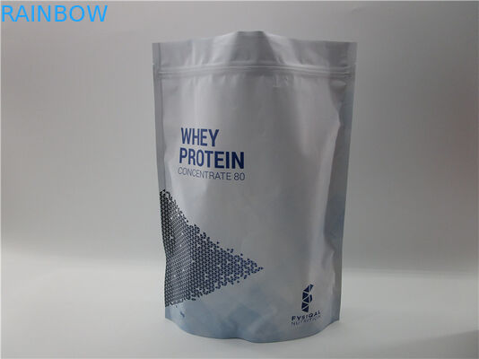 Dapat ditutup kembali food grade 1kg kustom dicetak tas isolat protein whey dengan kunci zip