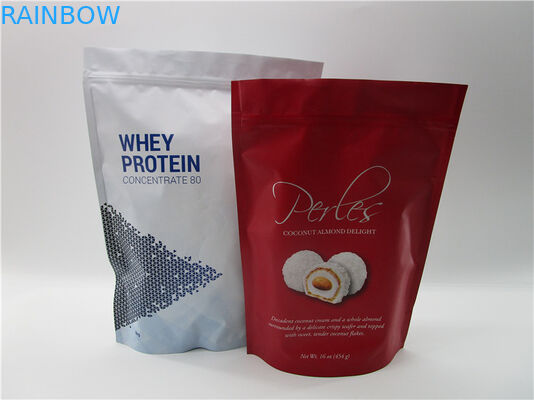 250g 500g kustom dicetak matte food grade berdiri foil kunci zip tas kemasan protein whey
