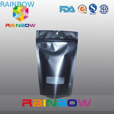 Reusable Matte Hitam Doypack Tas Kopi Ziplock Gravure Pencetakan Kelembaban Bukti