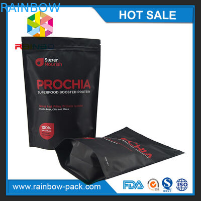 Sampel gratis berdiri ziplock untuk packaing protein whey 750g dengan notch air mata