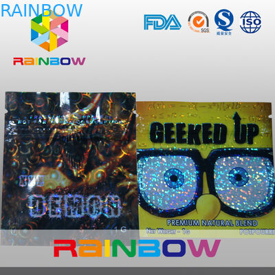 Bahan Laminated Monkey Herbal Incense Mini Ziplock Bags Dengan Notch Air Mata